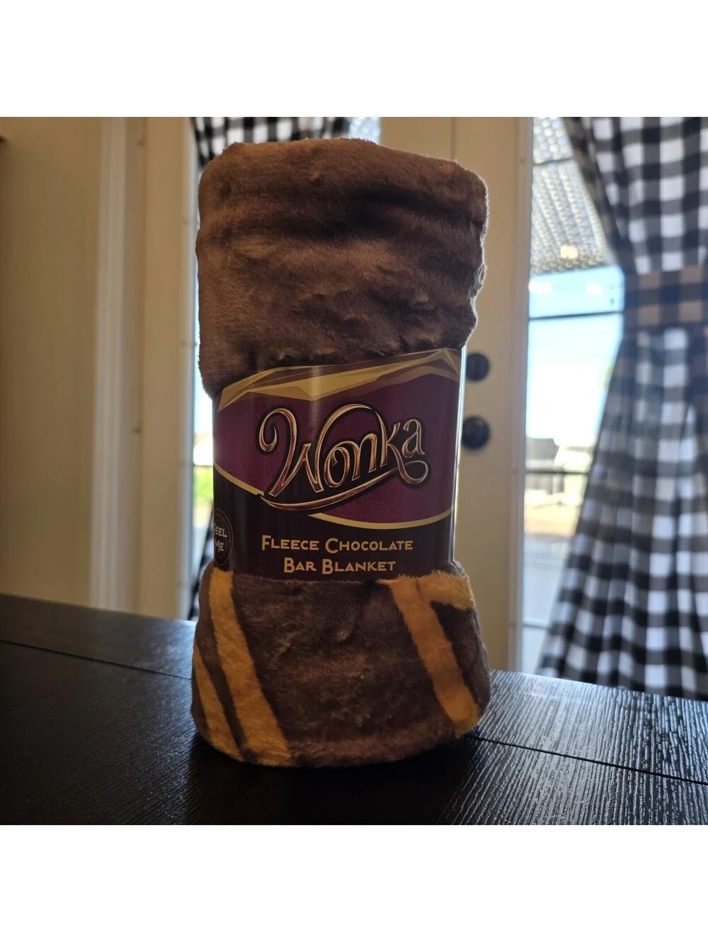 Wonka Chocolate Bar Fleece Throw Blanket Warner Bros New With Tags